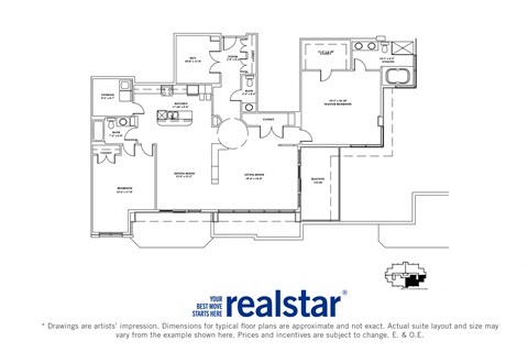 The Cliffs at Dellridge 2-bedroom, 2-baths layout variation A - Penthouse in Bedford, NS